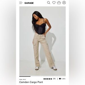 Garage Brand Camden Cargo pants beige khaki tan